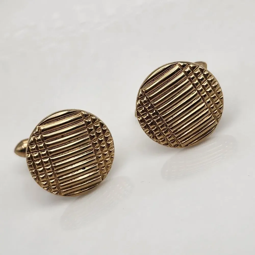 18K Gold Plated Antique Vintage Swank Gold Cufflinks Cuff Links